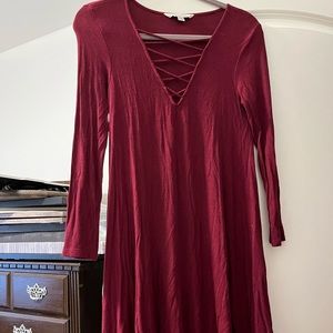 American Eagle Size M Maroon Dress